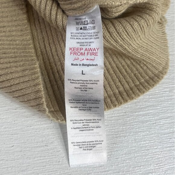 PrettyLittleThing Turtle Neck Knit Sweater Womens Large Petite LP Stone New - Picture 6 of 9